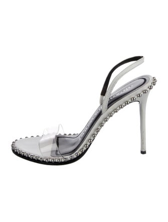 Alexander Wang Leather Printed Slingback Sandals