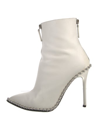 Alexander Wang Leather Studded Accents Lace-Up Boots