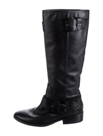 Alexander Wang Leather Studded Accents Riding Boots