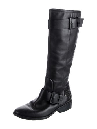 Alexander Wang Leather Studded Accents Riding Boots