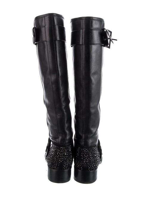Alexander Wang Leather Studded Accents Riding Boots