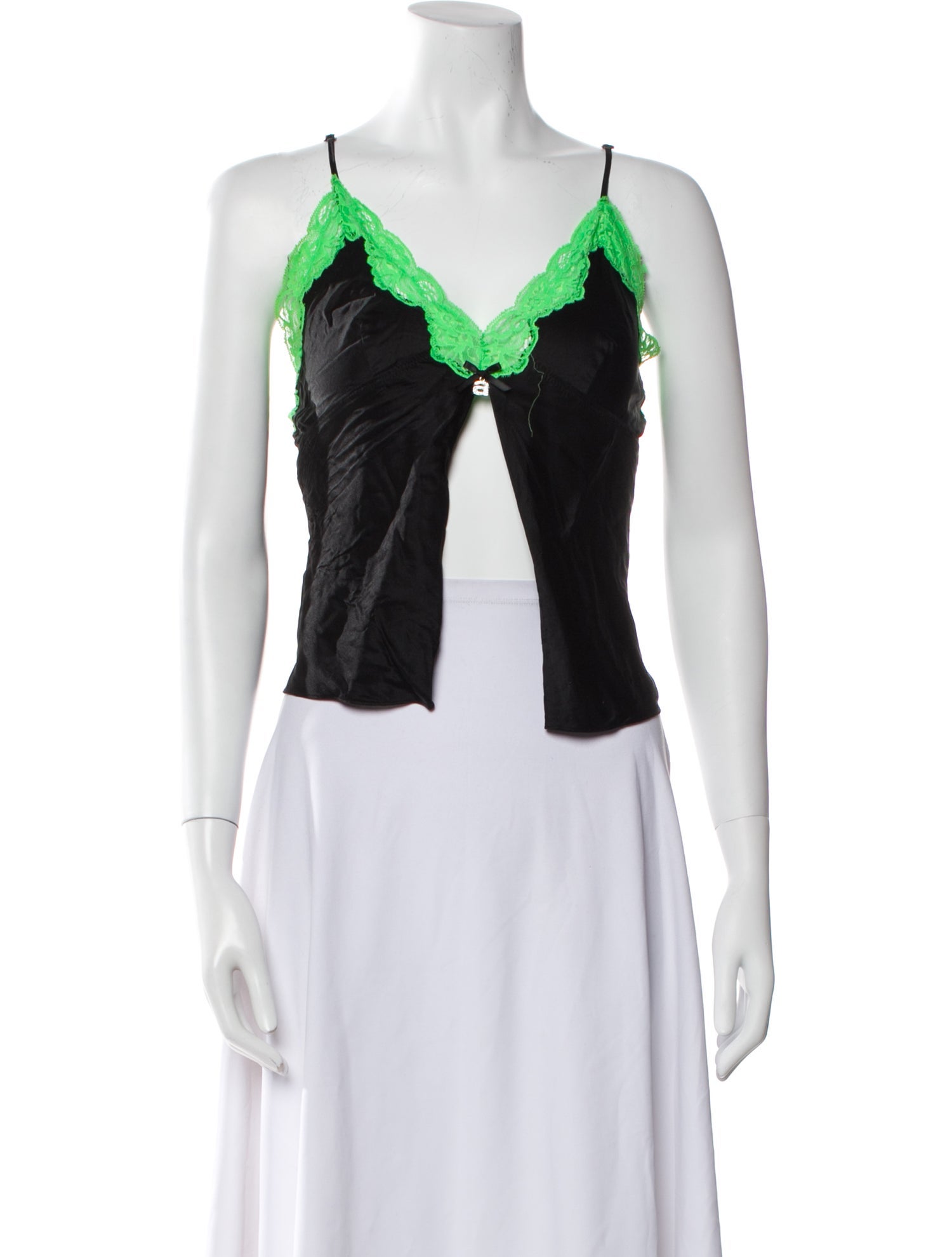 Alexanderwang.T Silk V-Neck Crop Top