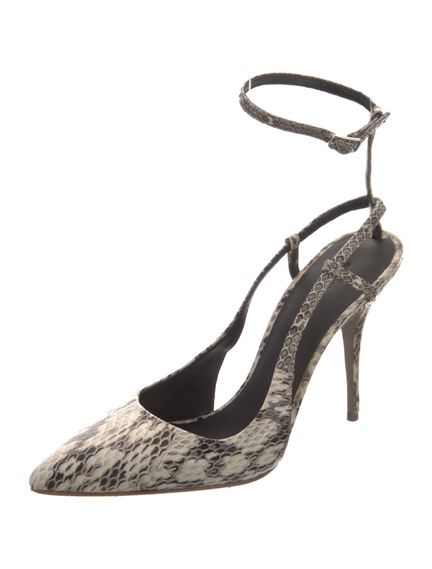 Alexander Wang Snakeskin Animal Print Slingback Pumps