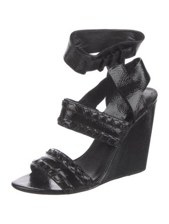 Alexander Wang Patent Leather Whipstitch Trim Sandals
