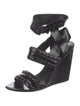 Alexander Wang Patent Leather Whipstitch Trim Sandals