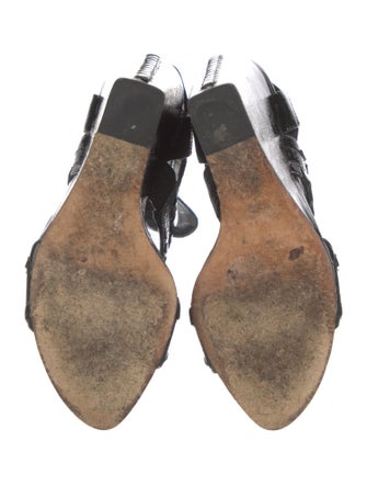 Alexander Wang Patent Leather Whipstitch Trim Sandals