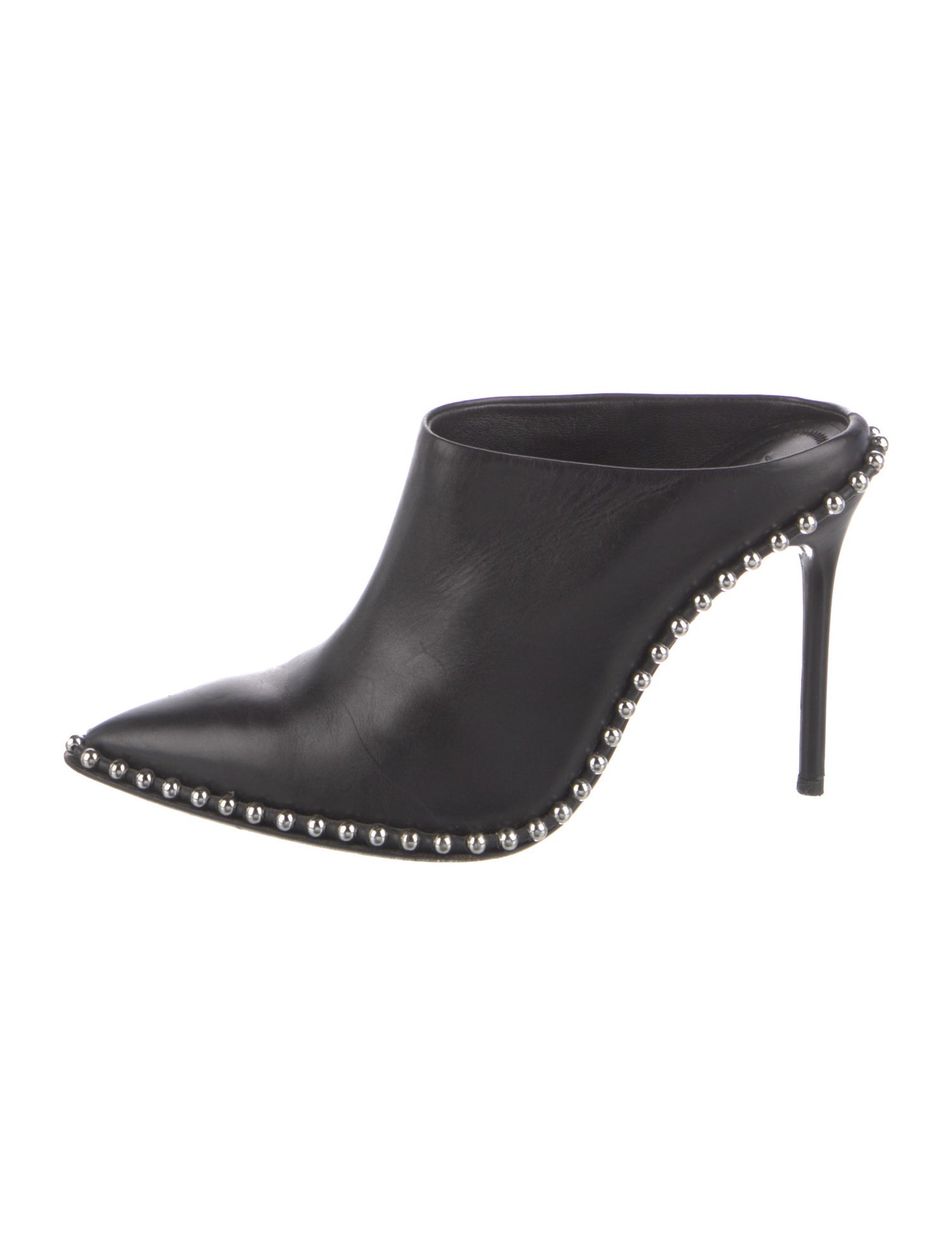 Alexander Wang Leather Studded Accents Mules
