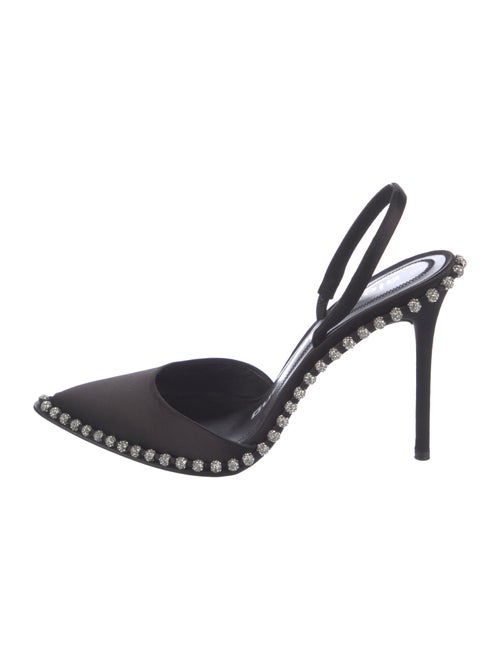 Alexander Wang Suede Crystal Embellishments Slingback Sandals
