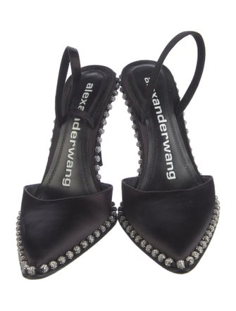 Alexander Wang Suede Crystal Embellishments Slingback Sandals