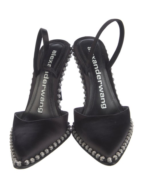 Alexander Wang Suede Crystal Embellishments Slingback Sandals