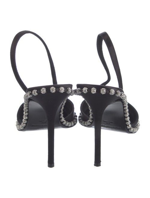 Alexander Wang Suede Crystal Embellishments Slingback Sandals