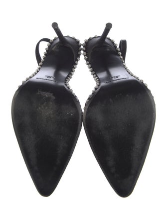 Alexander Wang Suede Crystal Embellishments Slingback Sandals