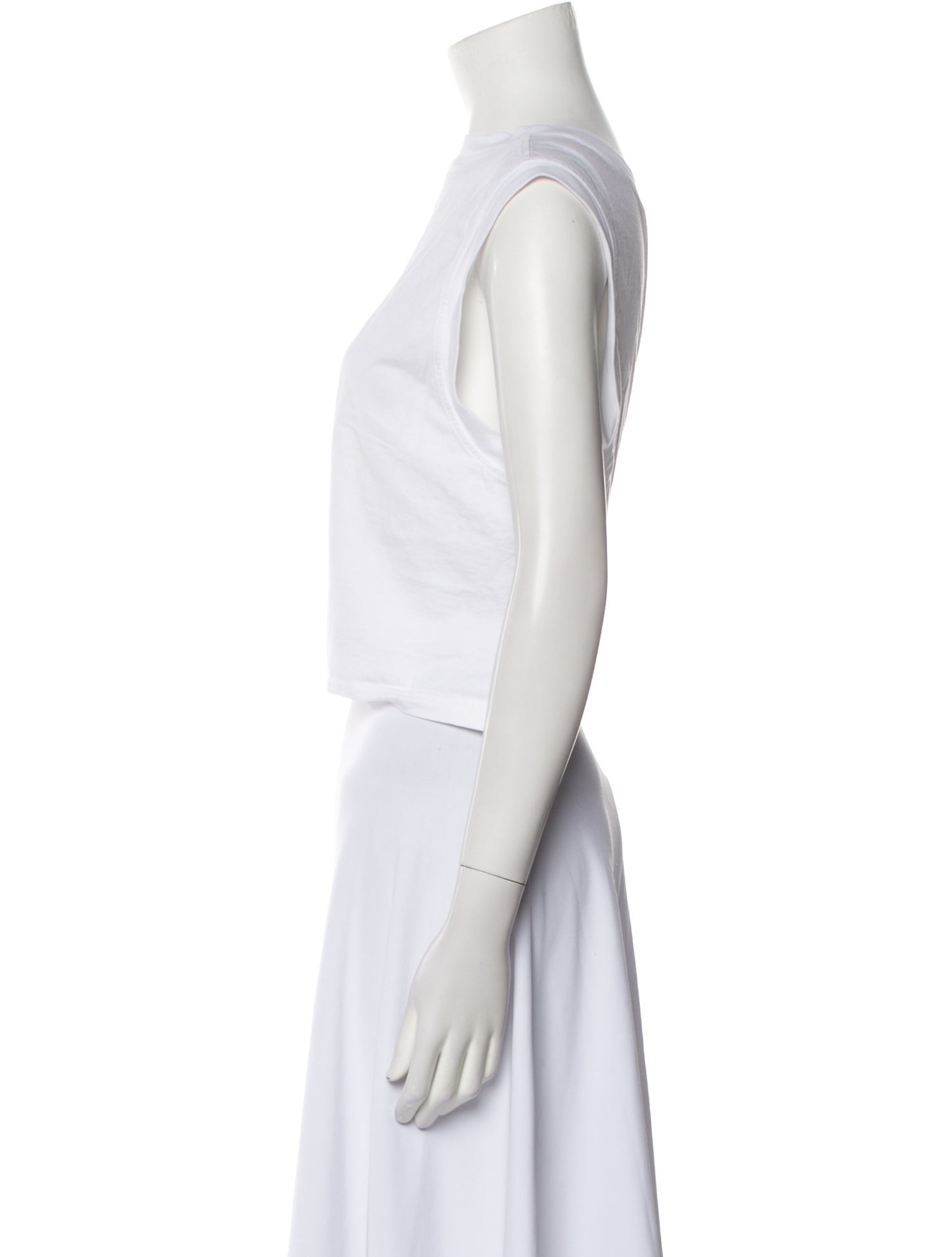 Alexander Wang Bateau Neckline Sleeveless Crop Top