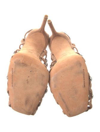 Alexander Wang Suede Studded Accents Slides