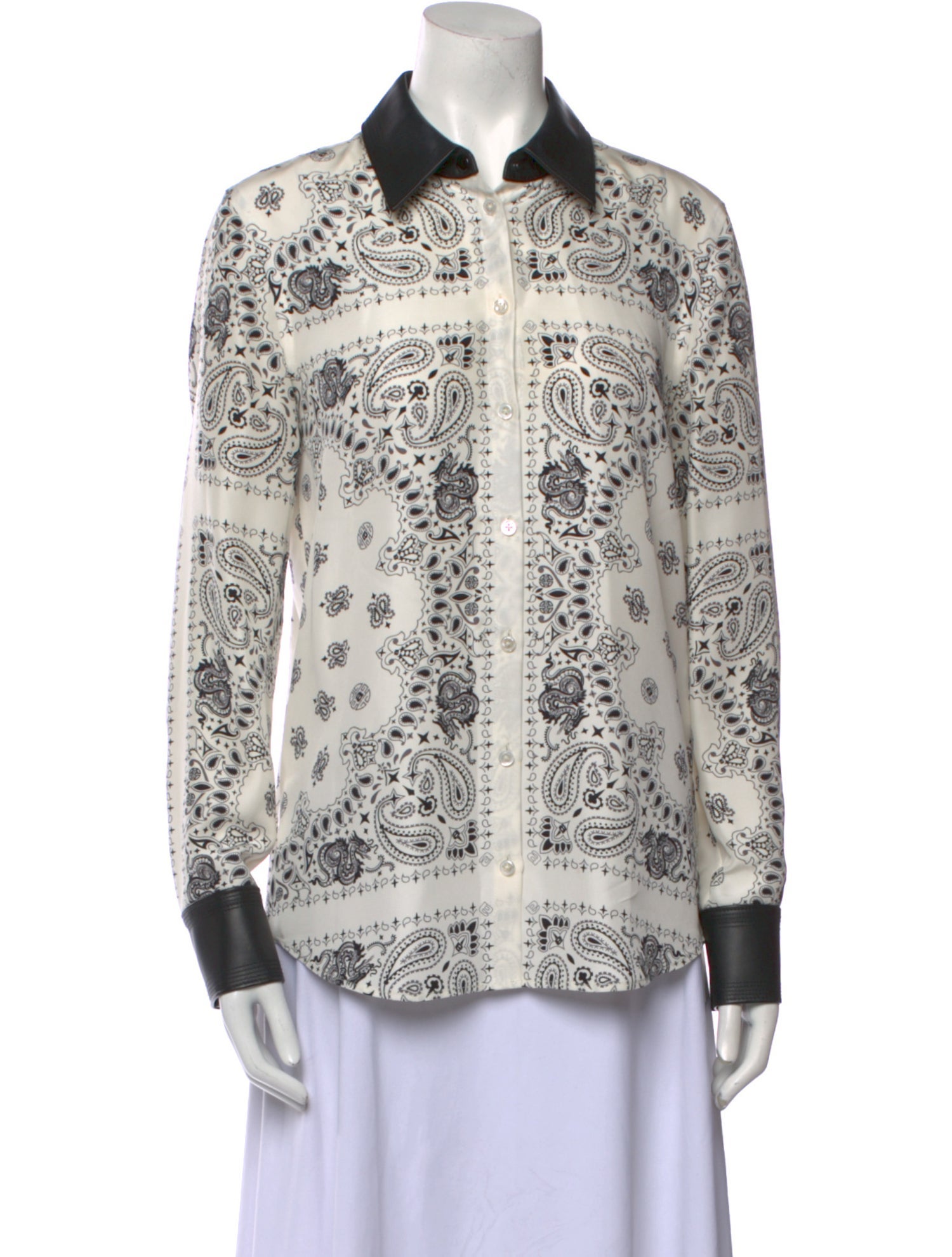 Alexander Wang Silk Printed Button-Up Top
