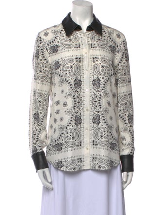 Alexander Wang Silk Printed Button-Up Top