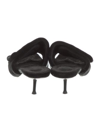 Alexander Wang Velvet Crystal Embellishments Slides