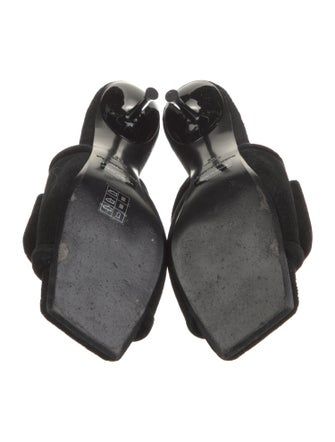 Alexander Wang Velvet Crystal Embellishments Slides