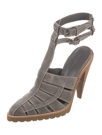 Alexander Wang Suede Studded Accents T-Strap Pumps