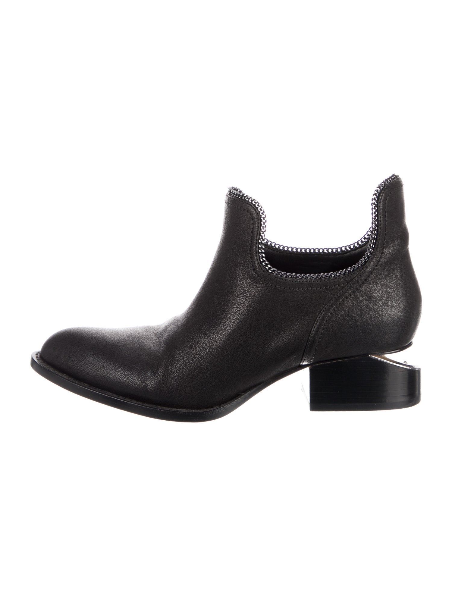 Alexander Wang Leather Chain-Link Accents Western Boots