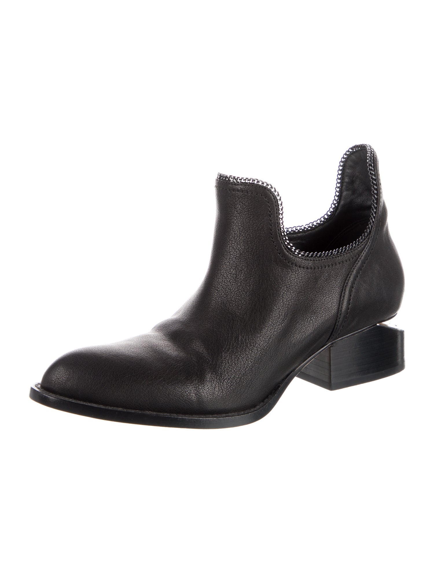 Alexander Wang Leather Chain-Link Accents Western Boots