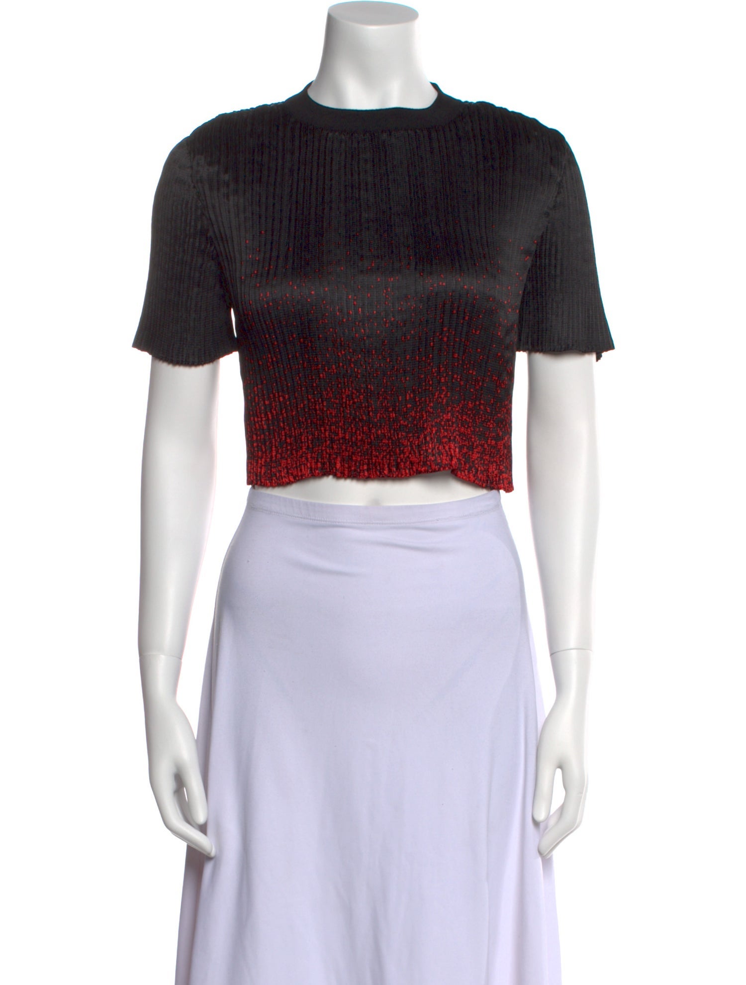 Alexander Wang Printed Crew Neck Crop Top