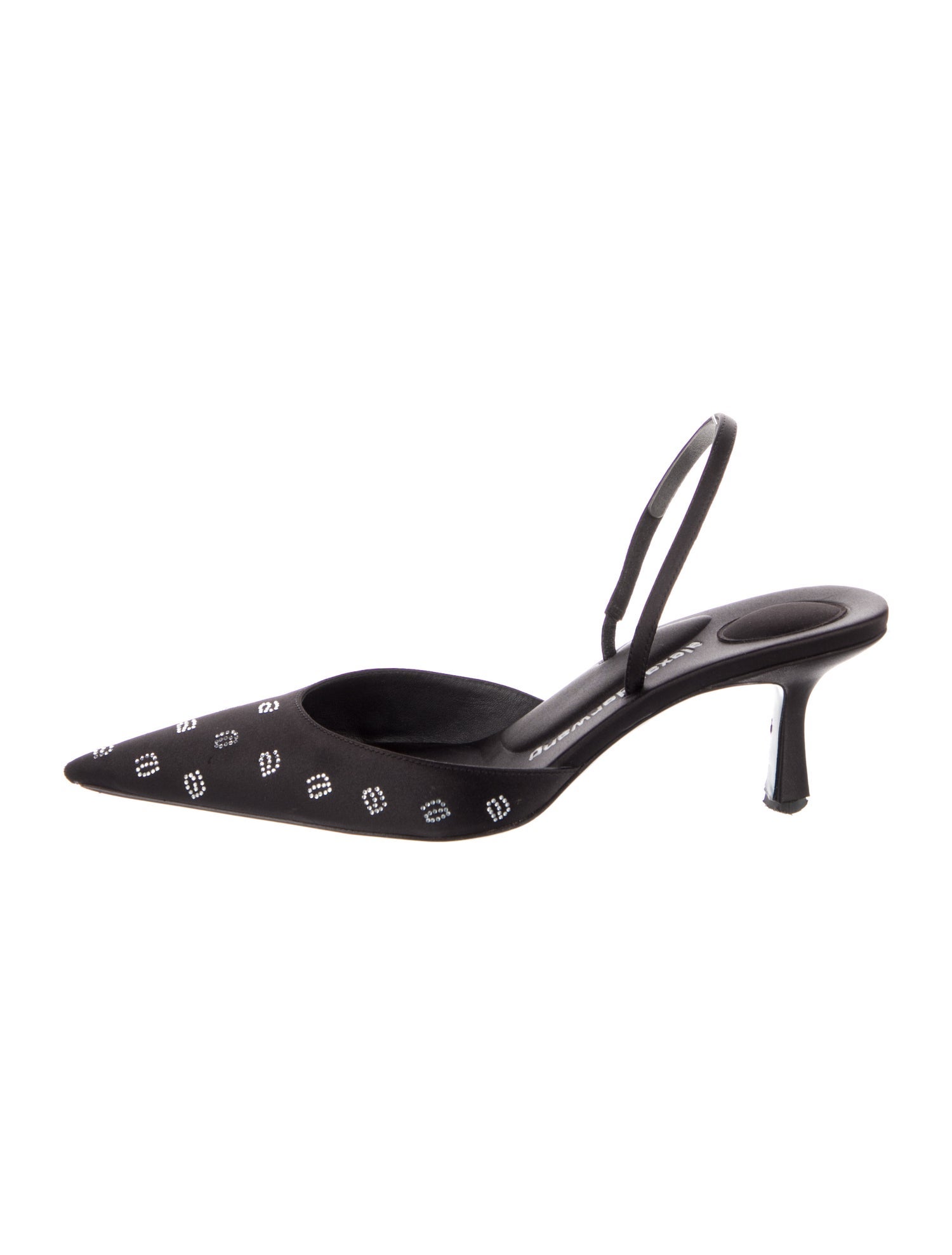 Alexander Wang Satin Crystal Embellishments Slingback Pumps
