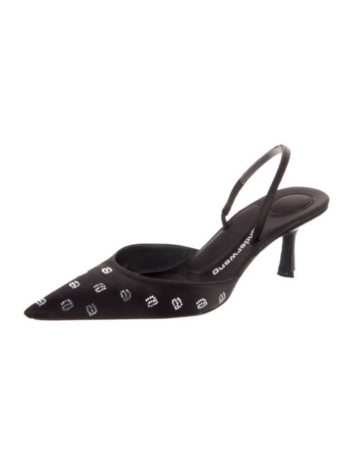 Alexander Wang Satin Crystal Embellishments Slingback Pumps