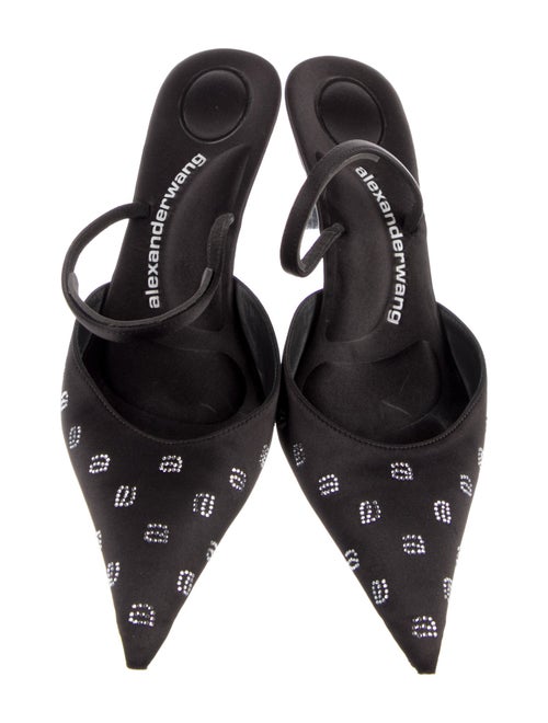 Alexander Wang Satin Crystal Embellishments Slingback Pumps