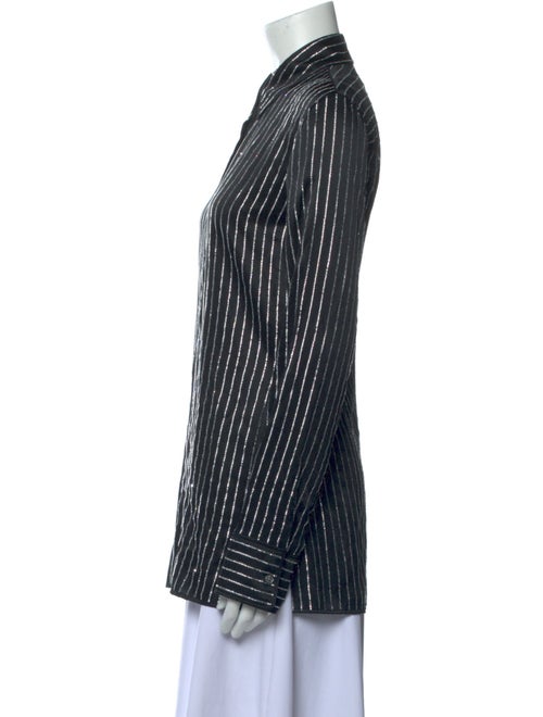 Alexander Wang Silk Striped Button-Up Top