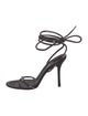 Alexander Wang Leather Crystal Embellishments Sandals