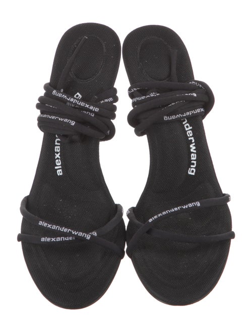 Alexander Wang Leather Crystal Embellishments Sandals