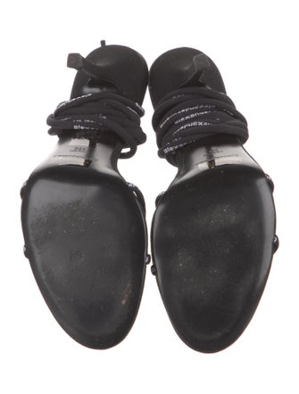 Alexander Wang Leather Crystal Embellishments Sandals