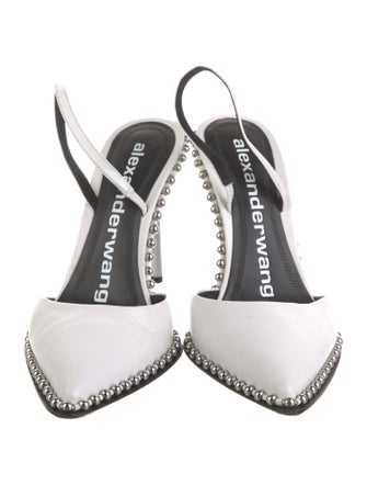 Alexander Wang Leather Studded Accents Slingback Pumps