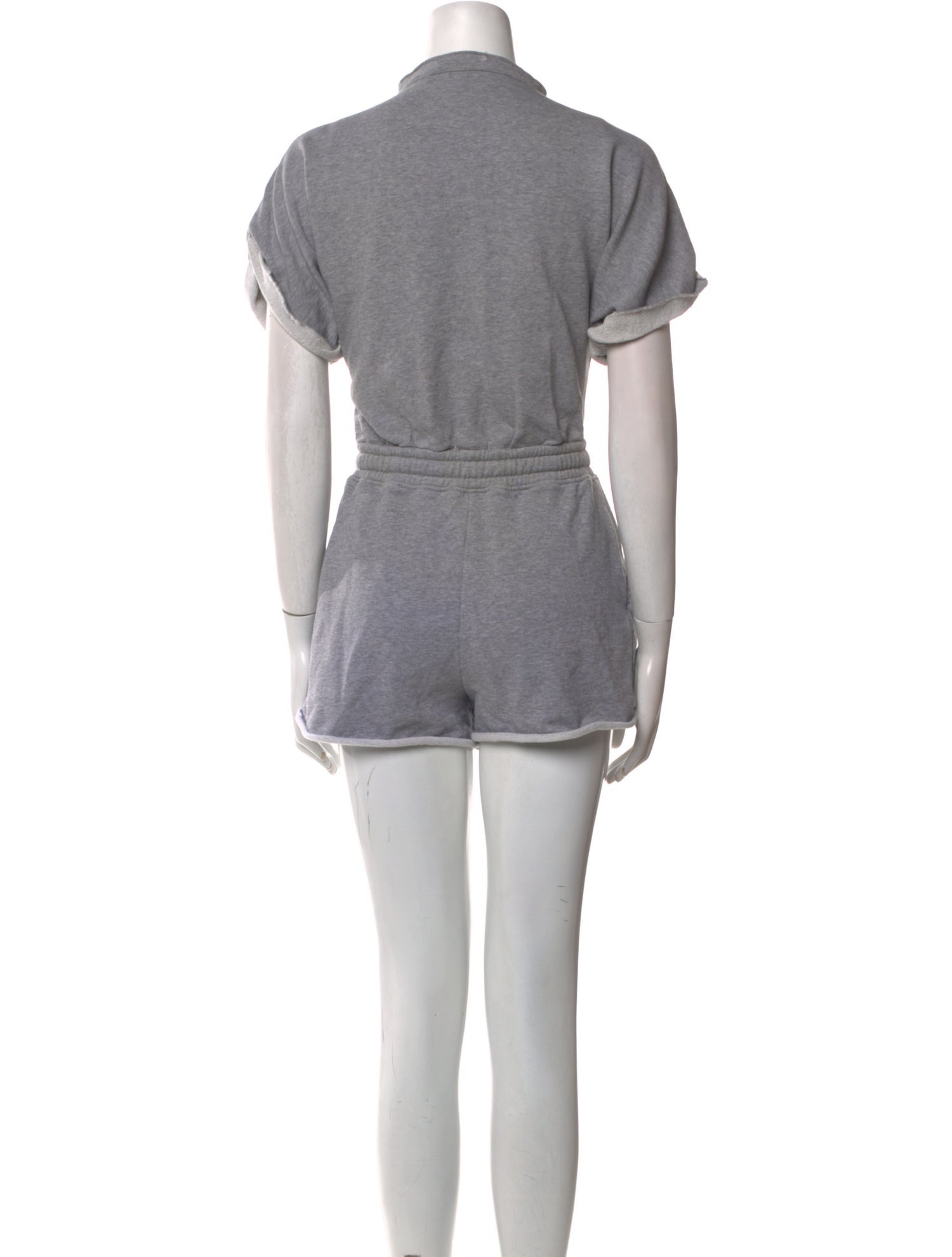 Alexander Wang Romper Grey Bow Accents Short Sleeve with