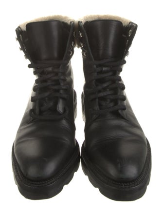 Alexander Wang Leather Printed Combat Boots