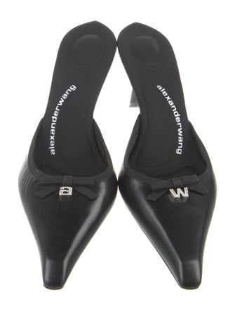 Alexander Wang Leather Bow Accents Mules