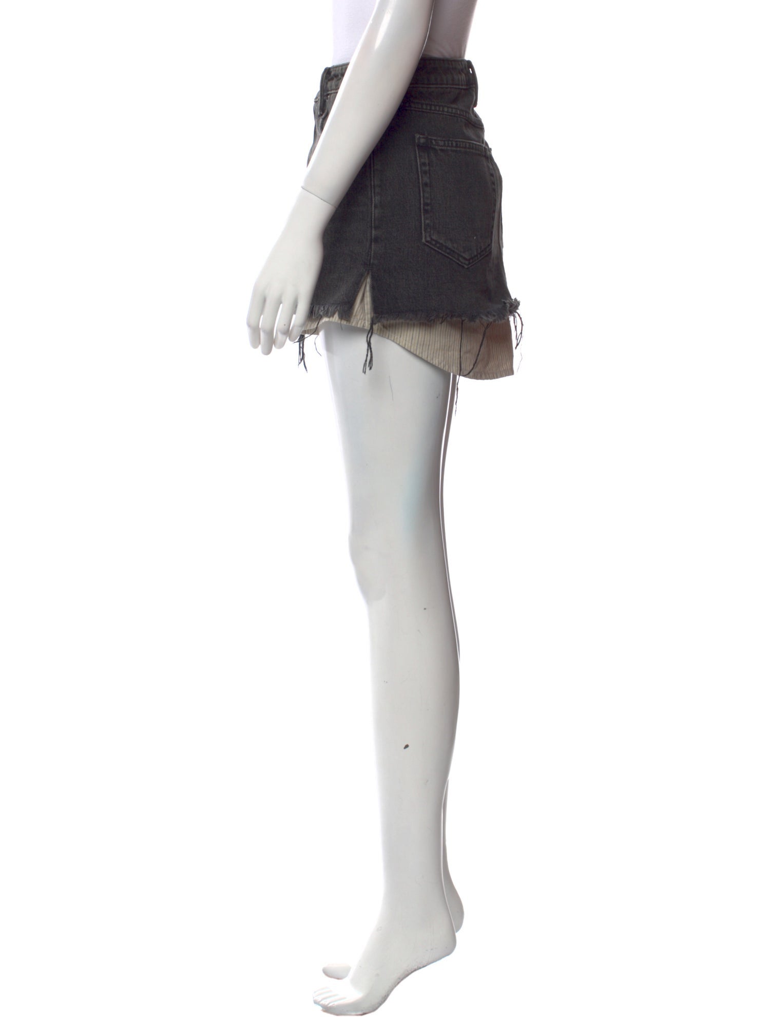 Denim x Alexander Wang Raw-Edge Trim Mini Skirt