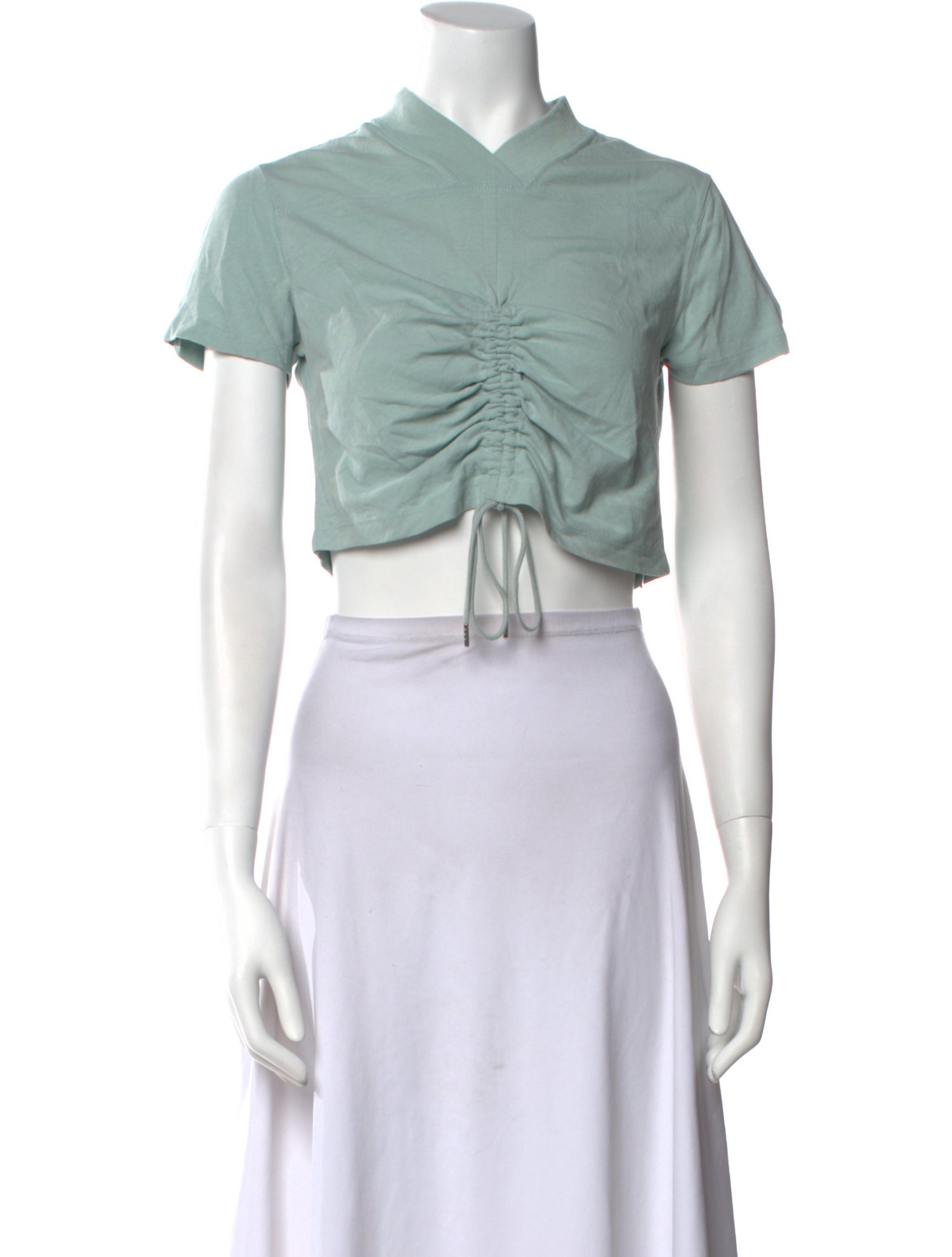 Alexanderwang.T V-Neck Short Sleeve Crop Top