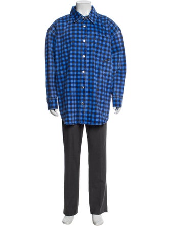 Alexander Wang Plaid Print Long Sleeve Shirt