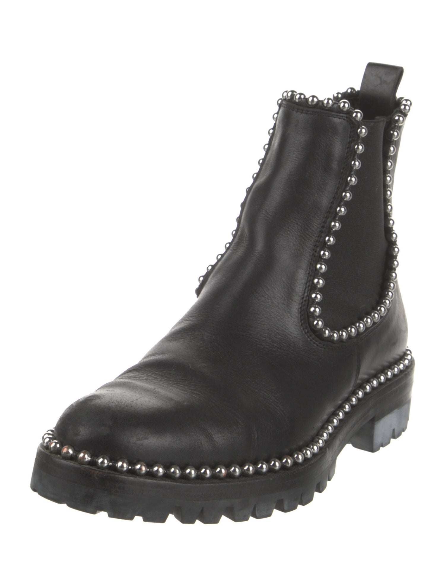 Alexander Wang Leather Studded Accents Chelsea Boots