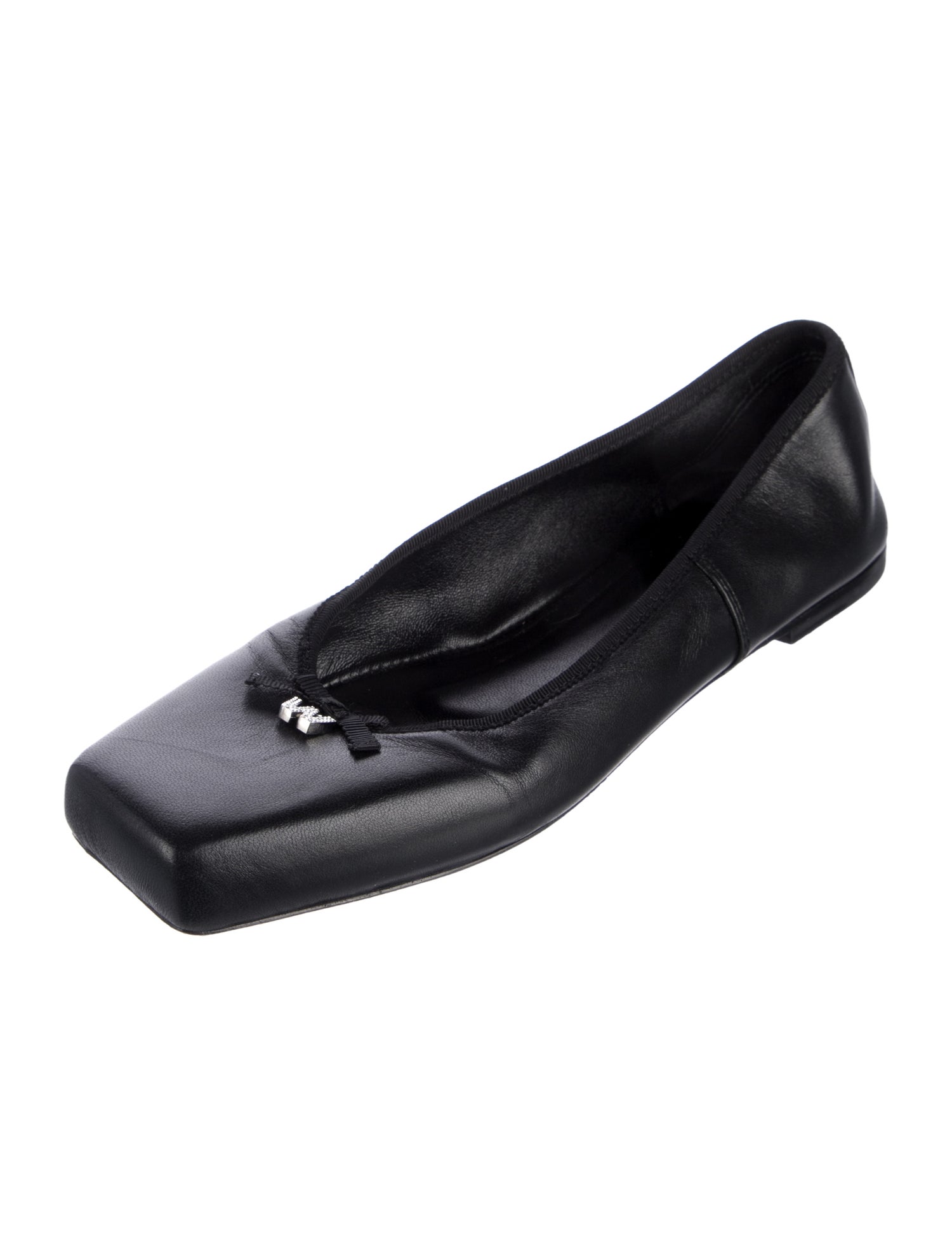 Alexander Wang Leather Bow Accents Ballet Flats