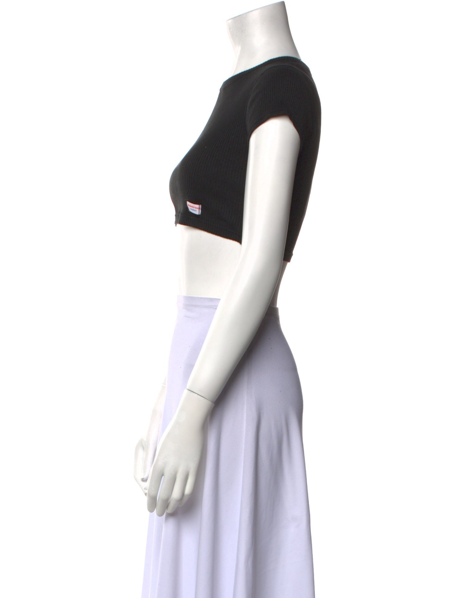 Alexander Wang Crew Neck Short Sleeve Crop Top