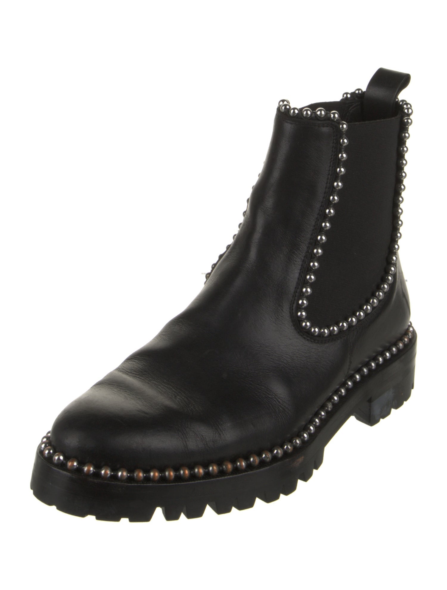Alexander Wang Leather Studded Accents Chelsea Boots