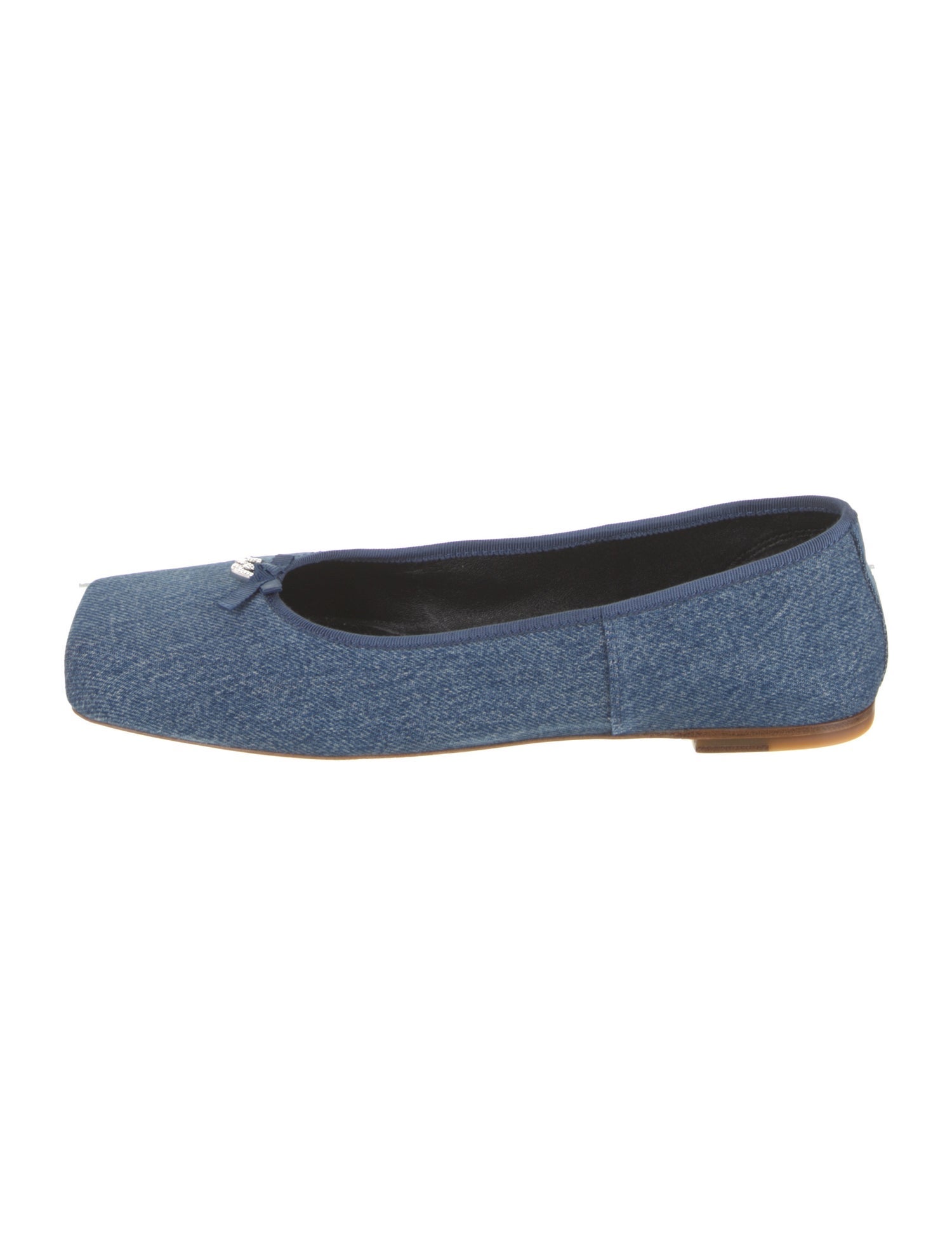 Alexander Wang Denim Bow Accents Ballet Flats