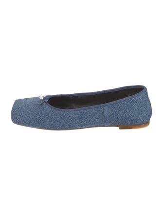 Alexander Wang Denim Bow Accents Ballet Flats