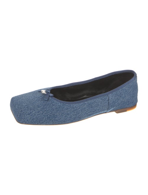 Alexander Wang Denim Bow Accents Ballet Flats