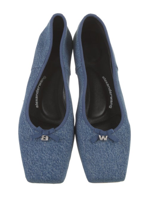 Alexander Wang Denim Bow Accents Ballet Flats
