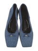 Alexander Wang Denim Bow Accents Ballet Flats