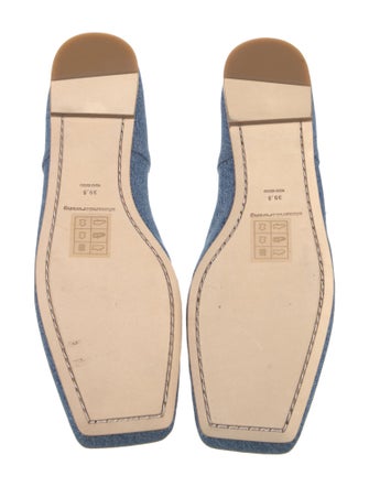 Alexander Wang Denim Bow Accents Ballet Flats